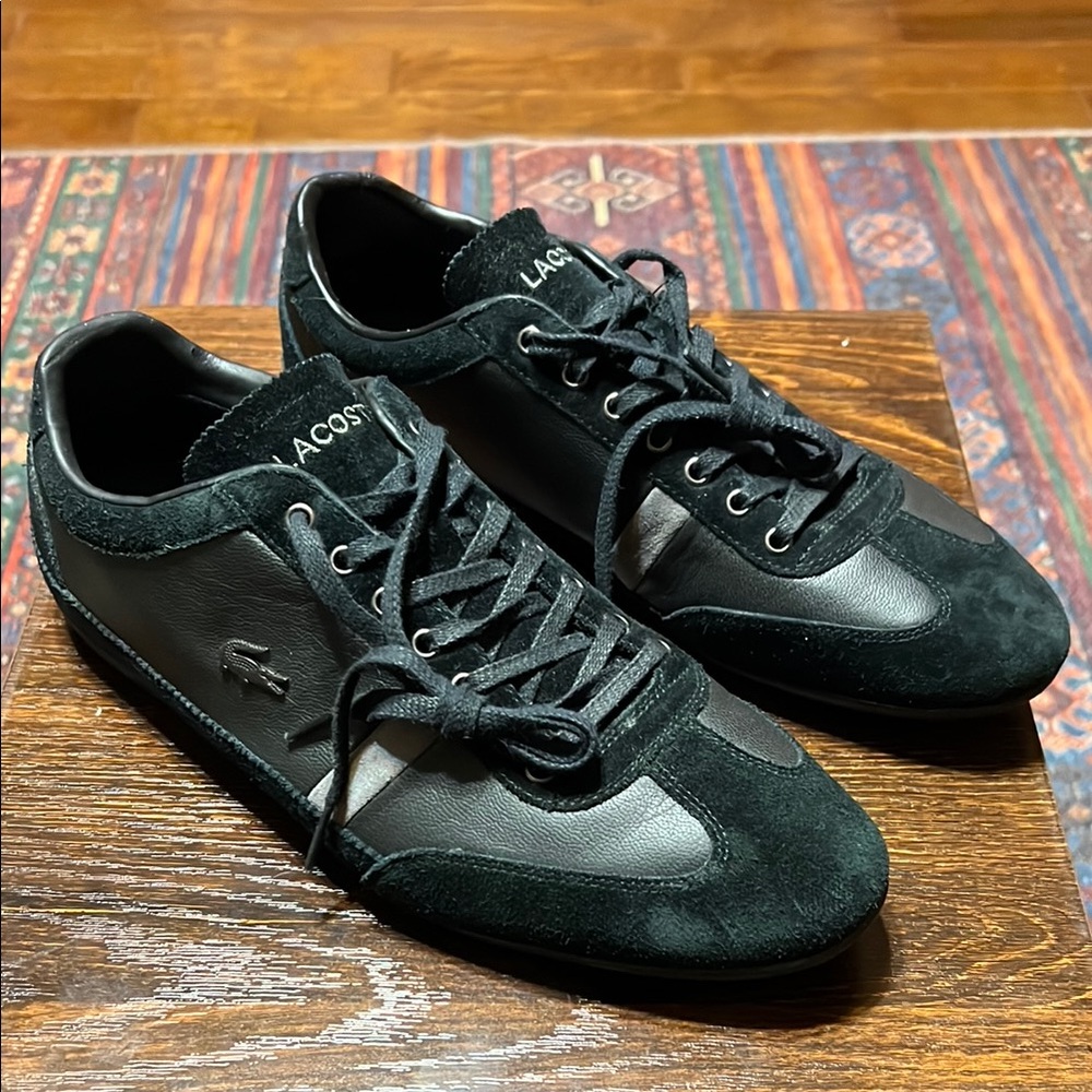 Lacoste Men's Black Leather Sneakers